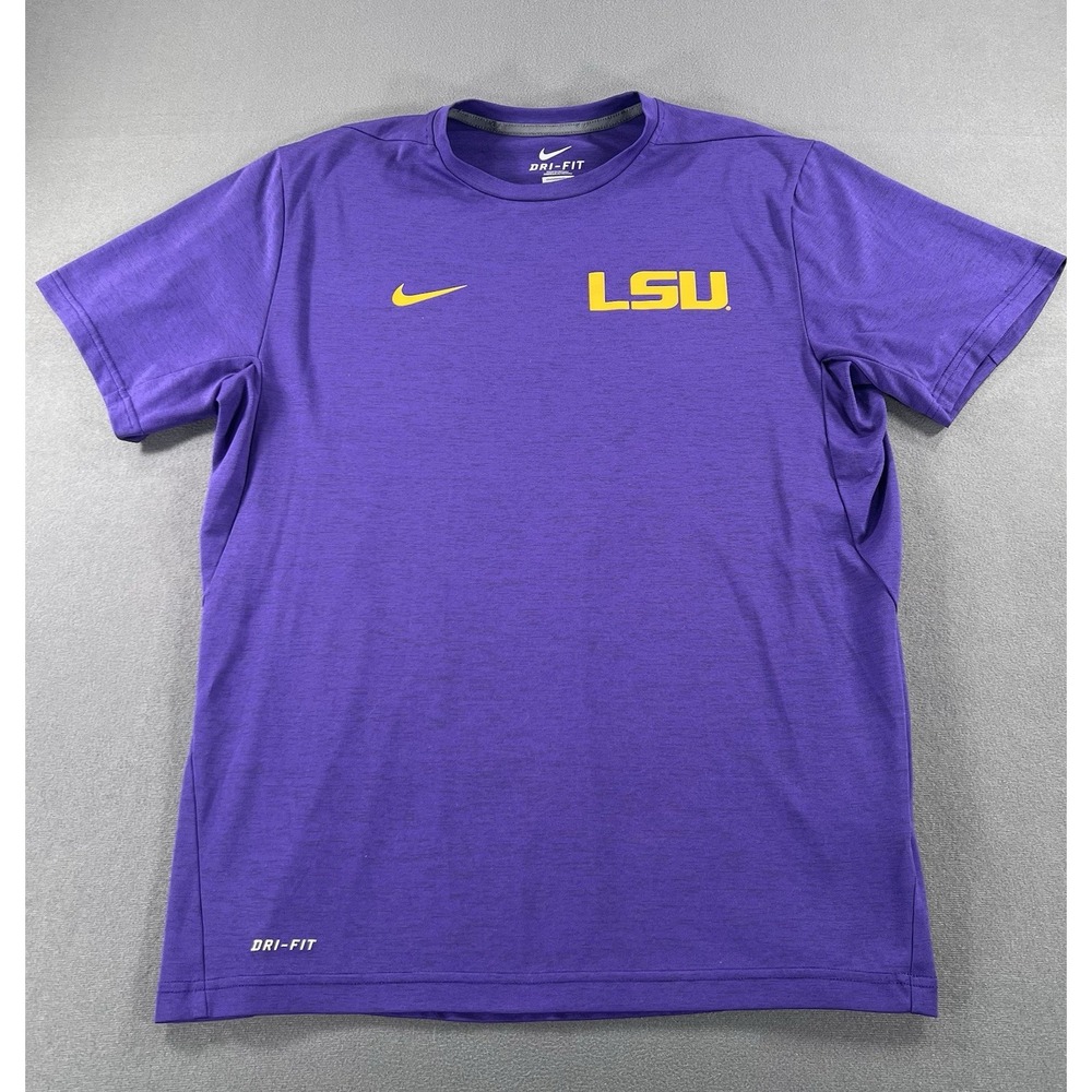 Nike LSU Tigers Men's Large Purple NCAA Football Performance Short Sleeve Shirt